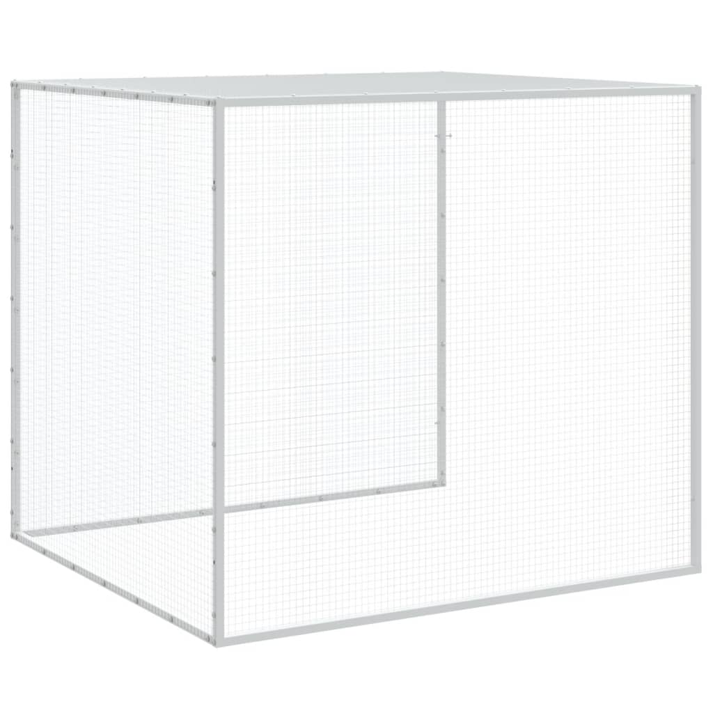 Galinheiro com teto 803x98x90 cm aço galvanizado cinza-claro - 8