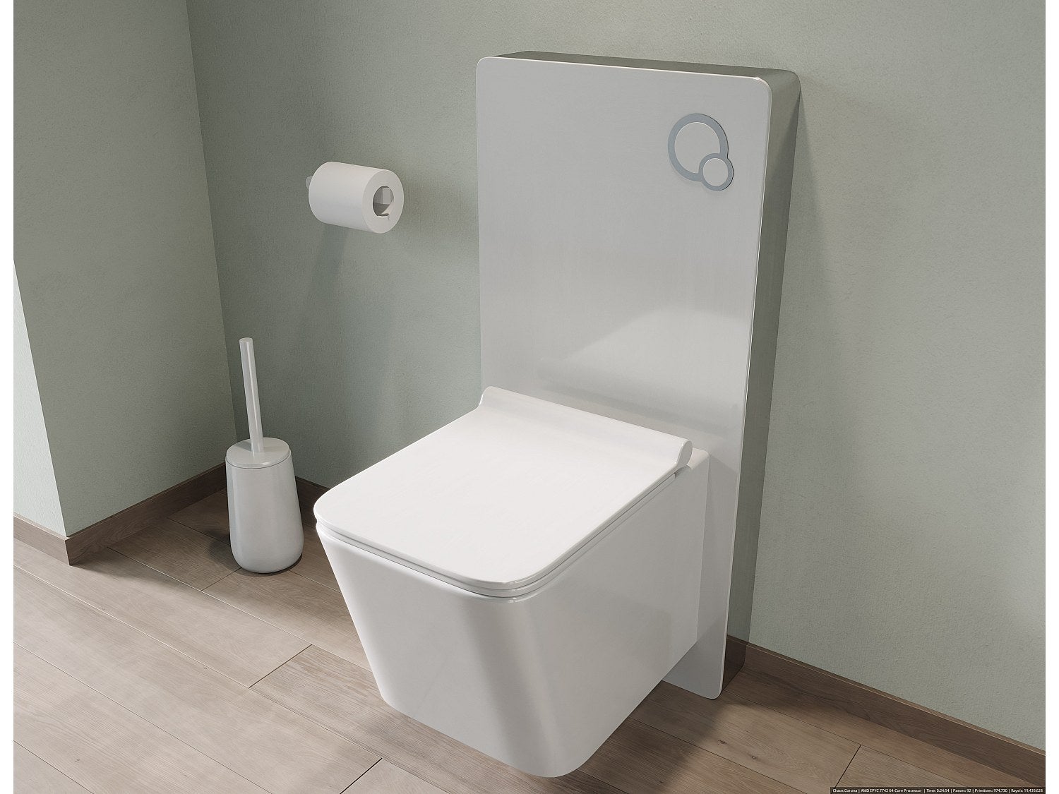 Dekoracyjny moduł podtynkowy do podwieszanego WC - Biały - SPINOSA
