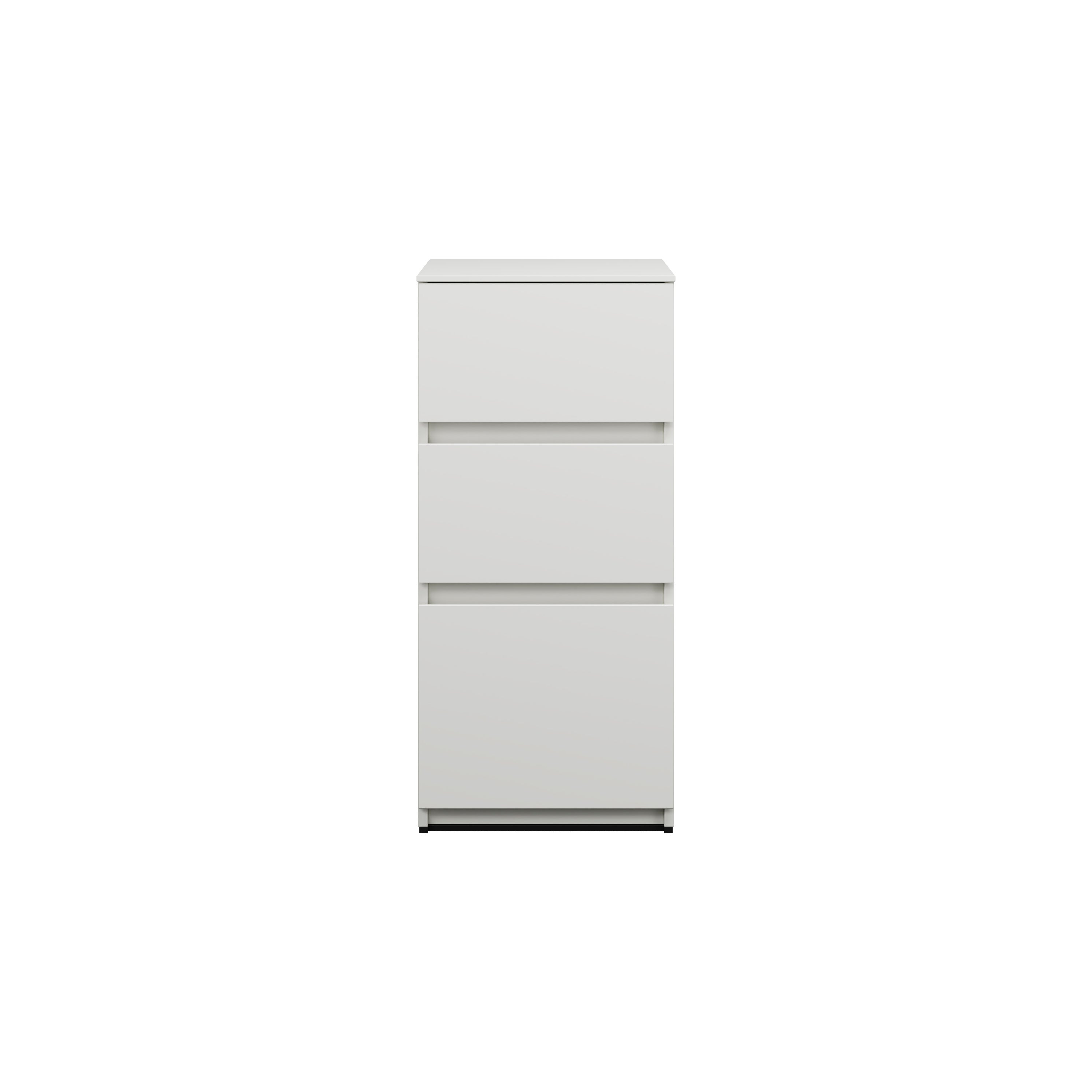 Burgbad lin20 mueble bajo lavabo, 3 extraíbles, 400x487x870mm, usiv040f5351, color: blanco mate con borde láser