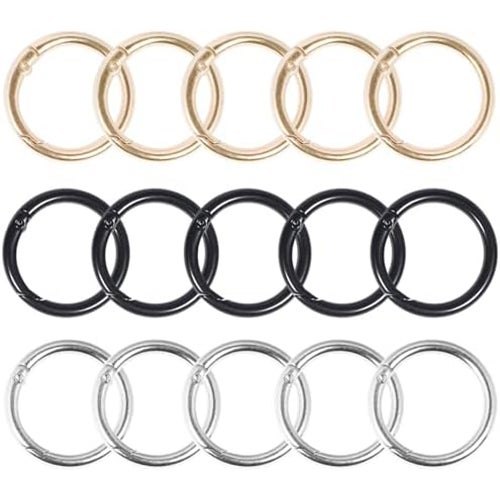 24 Pièces Mousqueton Rond Doré 28mm Alliage Zinc - Anneau Porte-Clés Fermoir Sac à Main