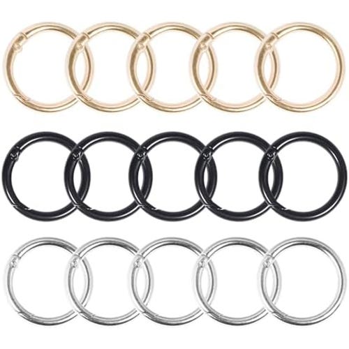 24 Pièces Mousqueton Rond Doré 28mm Alliage Zinc - Anneau Porte-Clés Fermoir Sac à Main