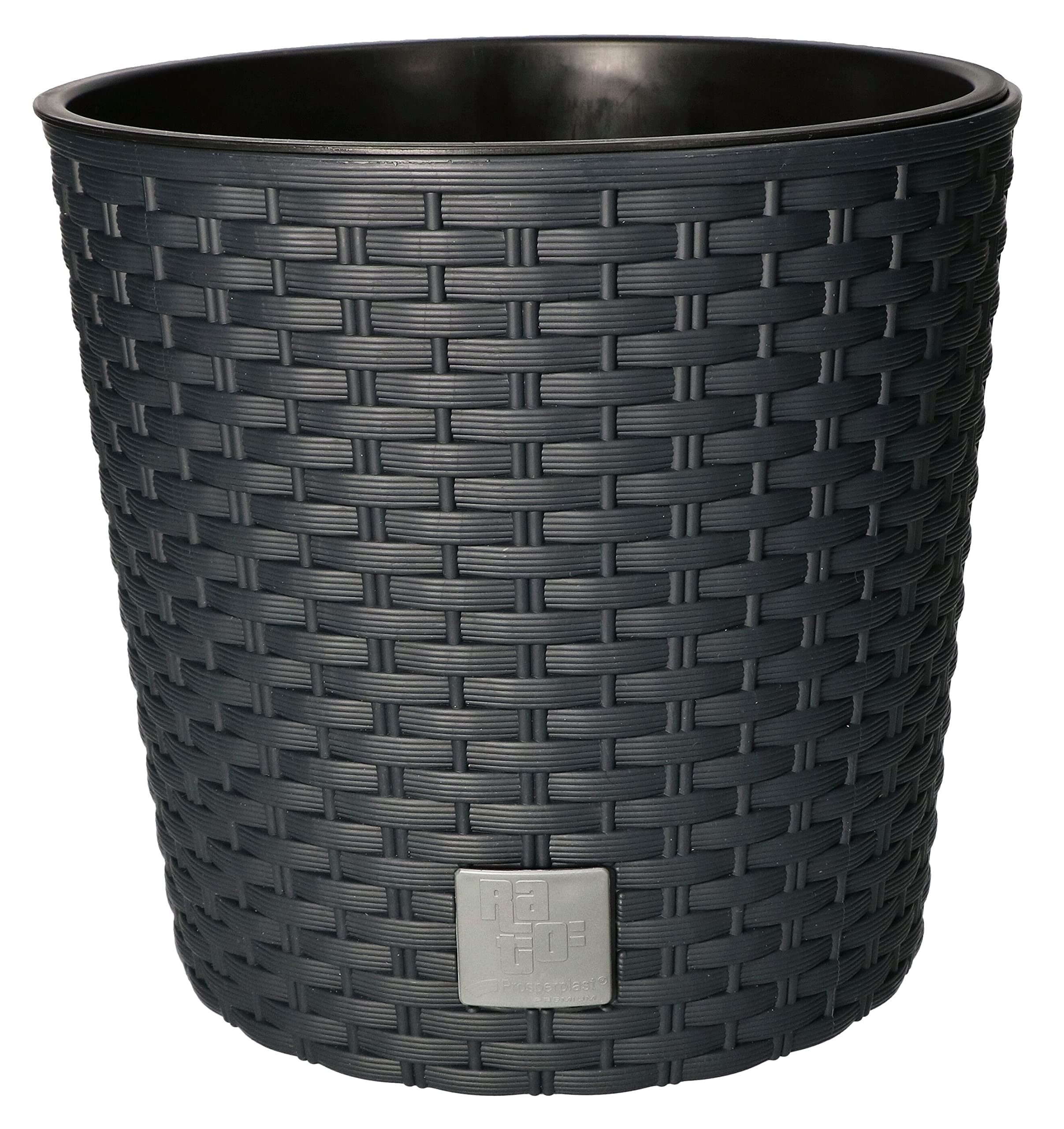 Doniczka rattan osłona donica antracyt 200 + wkład - KOTARBAU