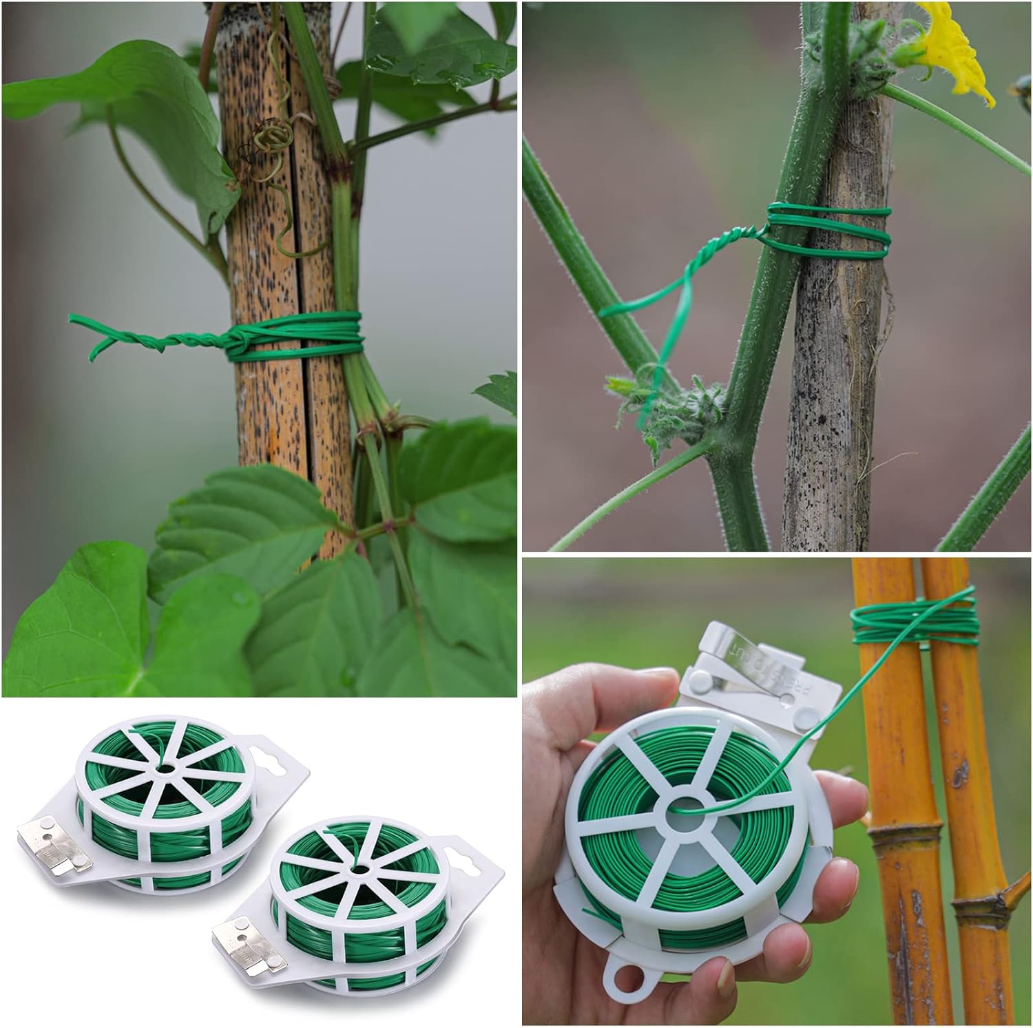 100M Ligatures pour Plantes 2 Pièces Fil de Jardinage Polyvalents Attaches de Jardin Plantes de Jardin Ties pour Arbres et Plantes - 5