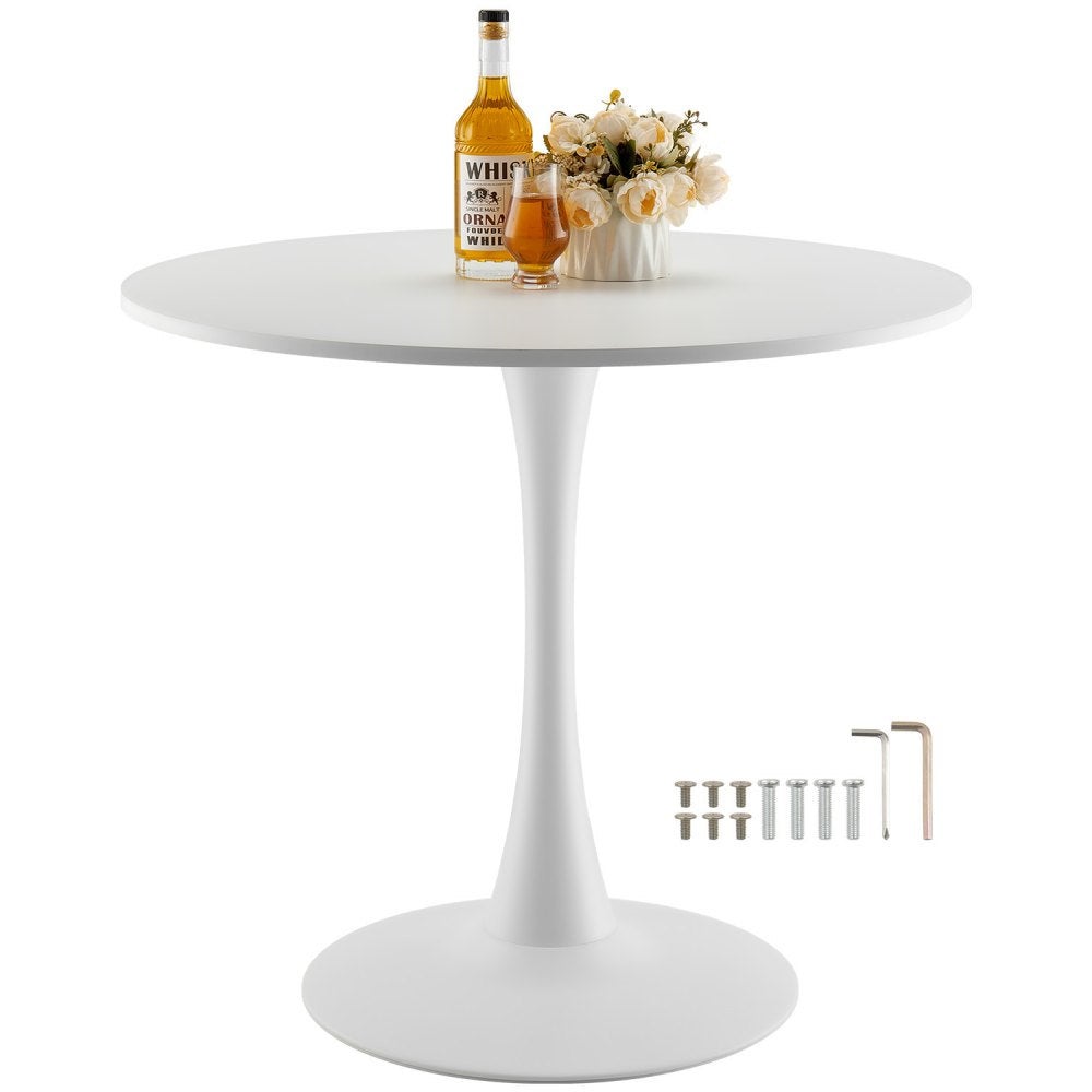 Essenza Mesa Redonda De Comedor, Tablero De Mdf Laminado, Base Metálica, 80 Cm, Para 2–4 Personas, Para Cocina Y Comedor Blanca , Leroy Merlin