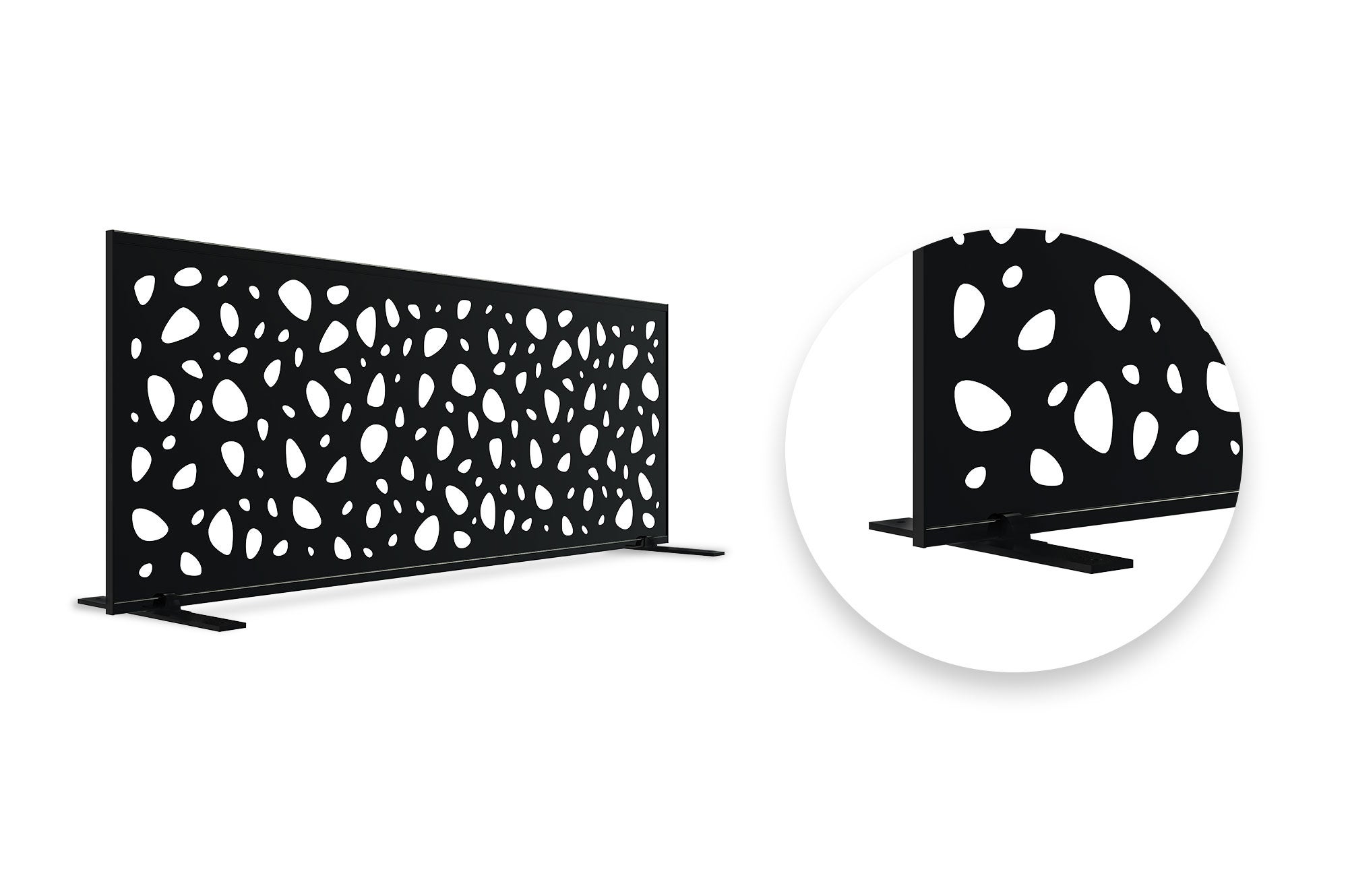 Lot de 3 panneaux décoratifs SUNNY Noir H.160cm motifs intégral - 8