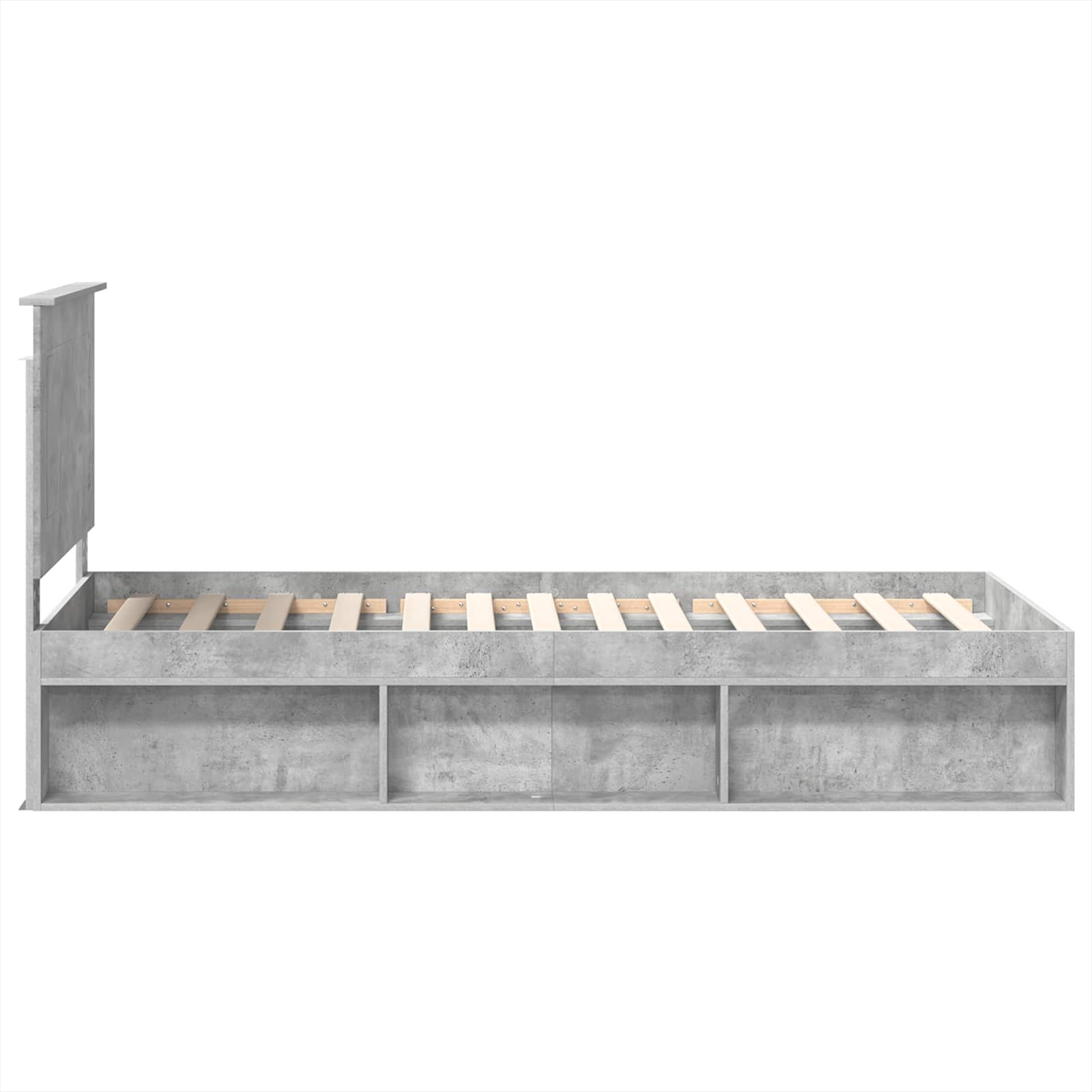Cadre de lit gris béton 90 x 190 cm pin massif - 8