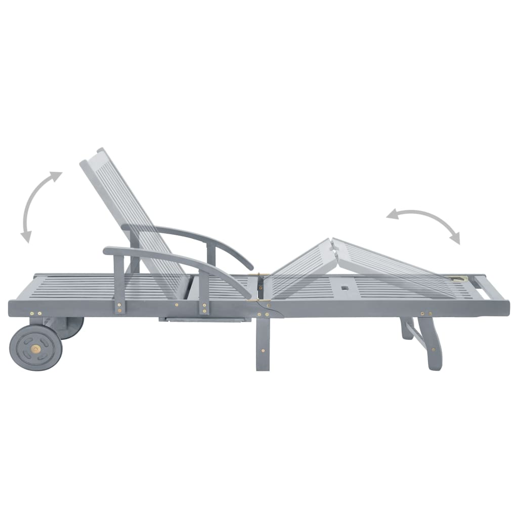 Sdraio sedia a sdraio lettino prendisole lettino da giardino terrazza mobili da esterno con cuscino legno 02_0012388 - 7