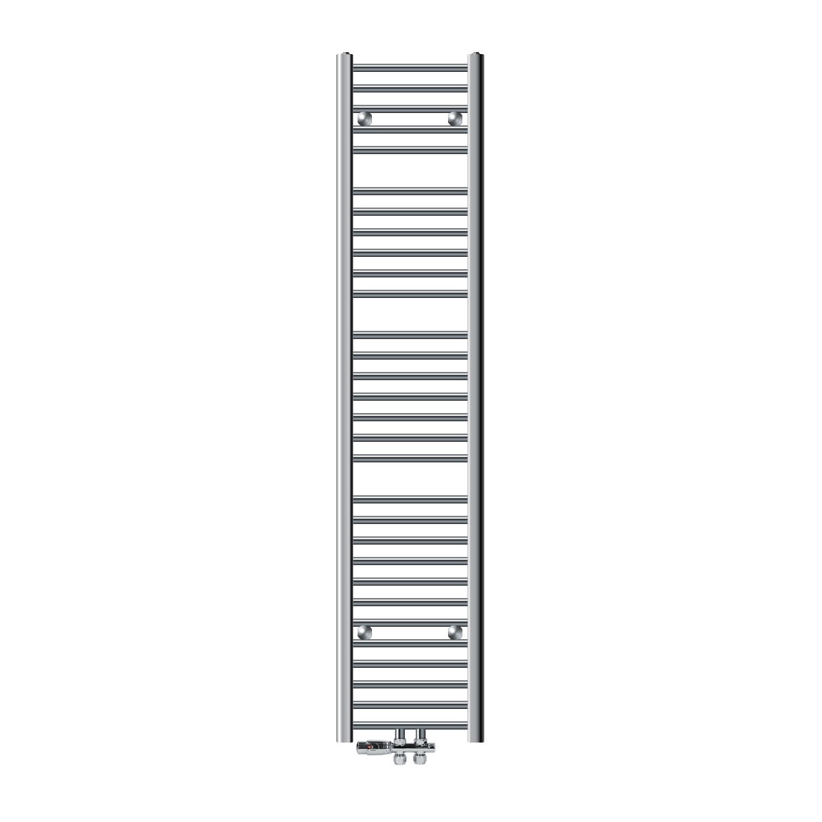 Kit De Fixation Pour Radiateur Salle De Bain - Noir Brillant - 4 Supports + Chevilles + Vis - Pour Tubes 19-25 Mm - 6
