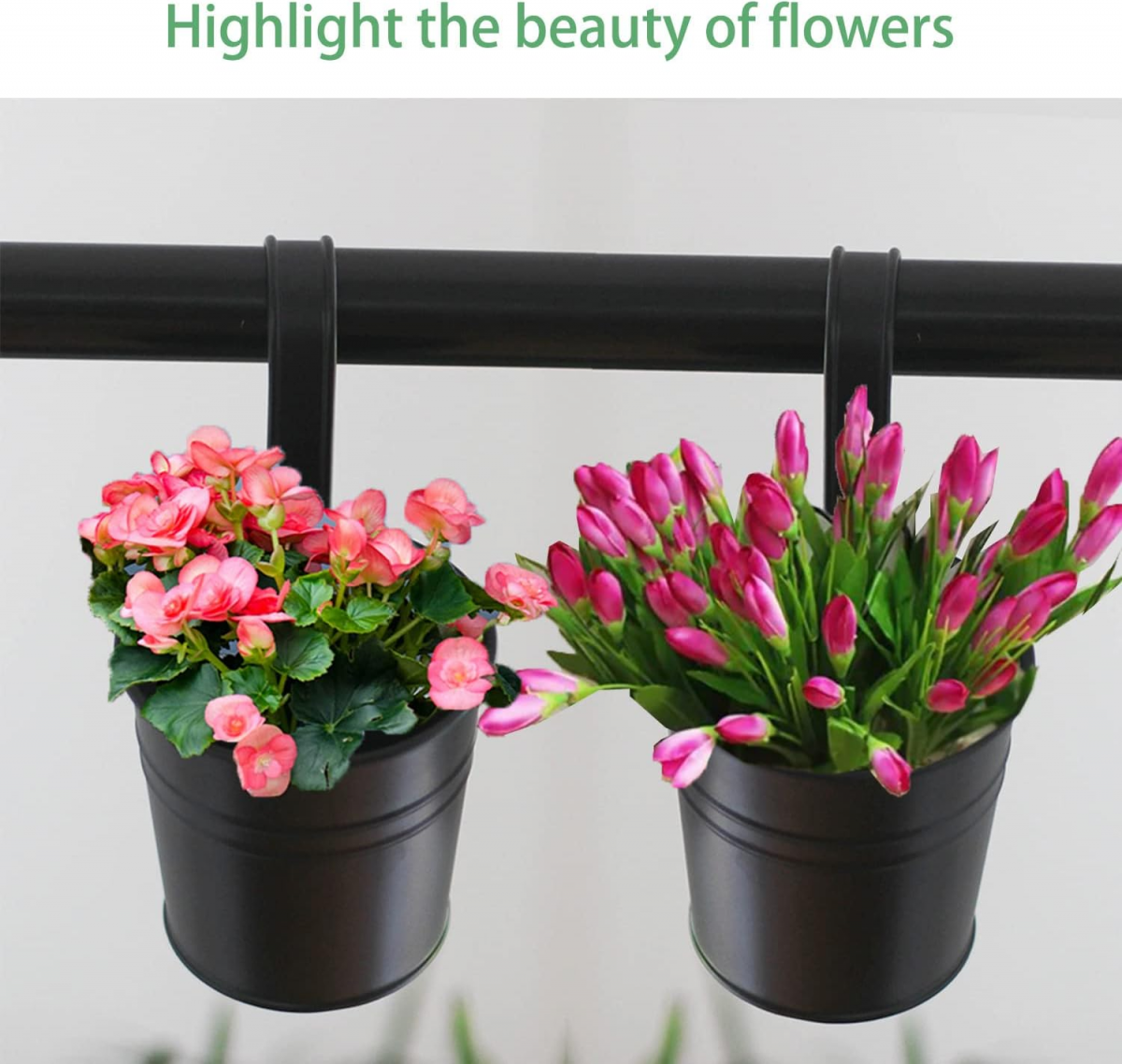 4 Pièces Pots de Fleurs à Suspendre, Trou de Drainage au Fond, Crochet Amovible, pour Décorer Les Jardins et Les Balcons - 7