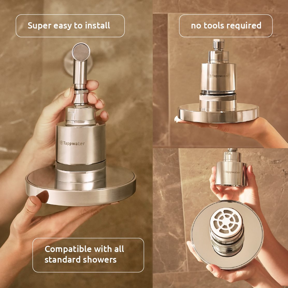Tappwater ShowerPro Rain SMR – Pommeau de douche avec filtre. Filtre +70 substances. Avec technologie KDF-55 et SMR - 6
