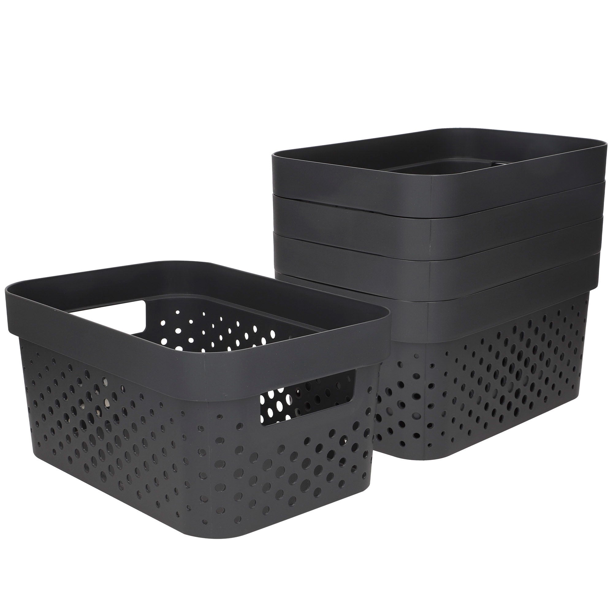 Pack 5 cestas organizadoras infinity 4,5l gris