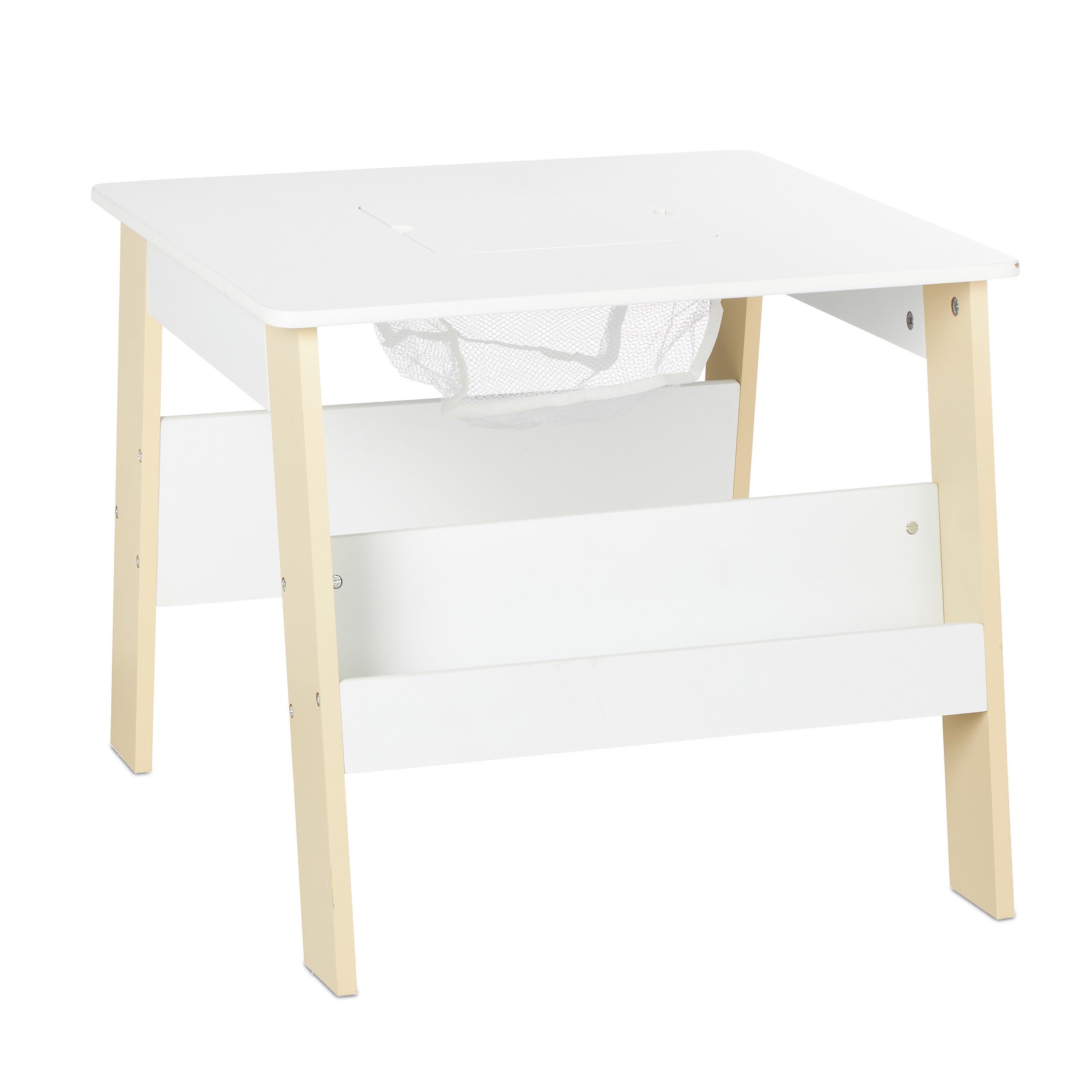 Ensemble mobilier enfants, table, 2 chaises, rangements, mixte, coin salon chambre d'enfant, blanc-beige, Relaxdays - 9