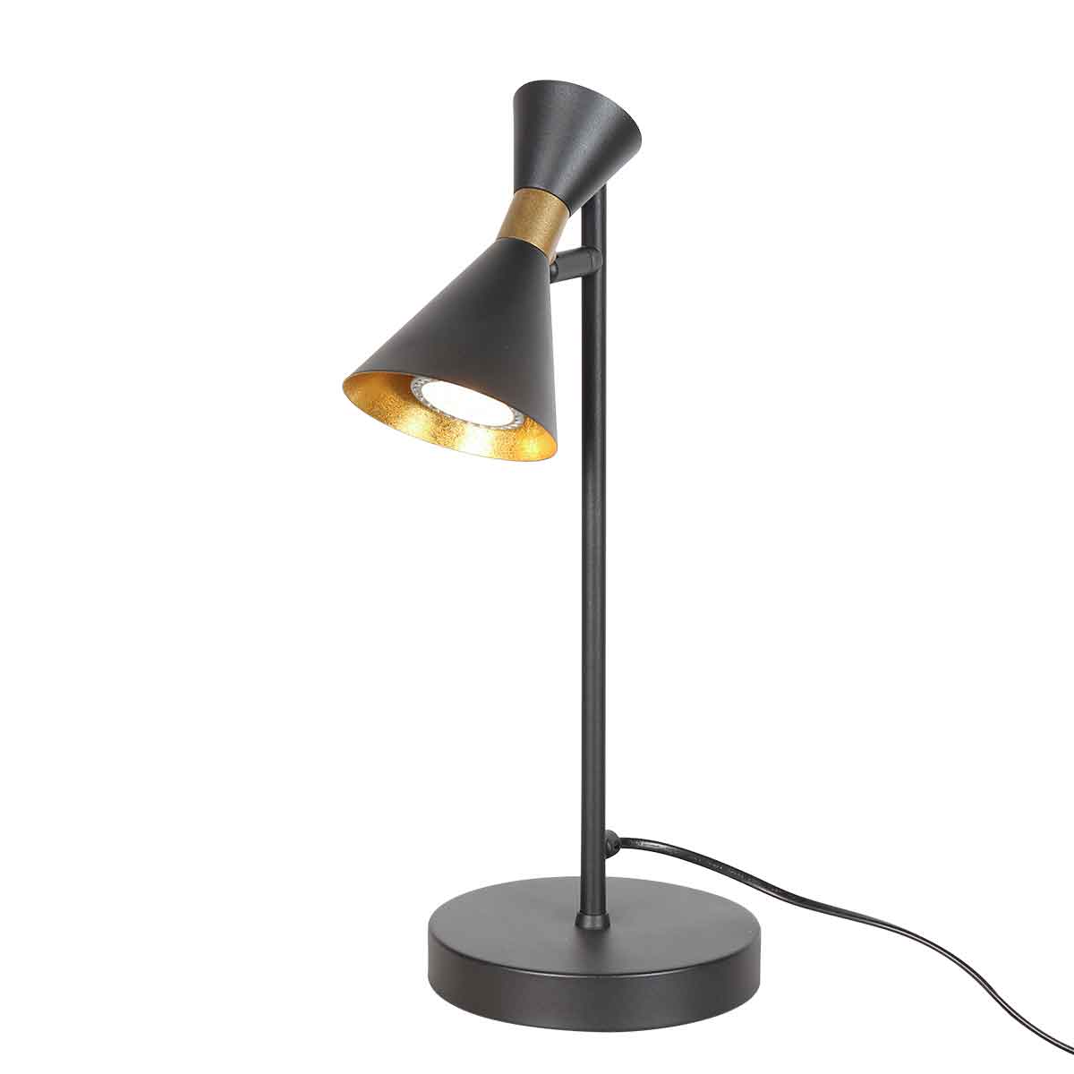 Lampe de table - noir - Preto - plastique métal - Ø 15cm - GU10 - 4111ZW - Anne Lighting - 2