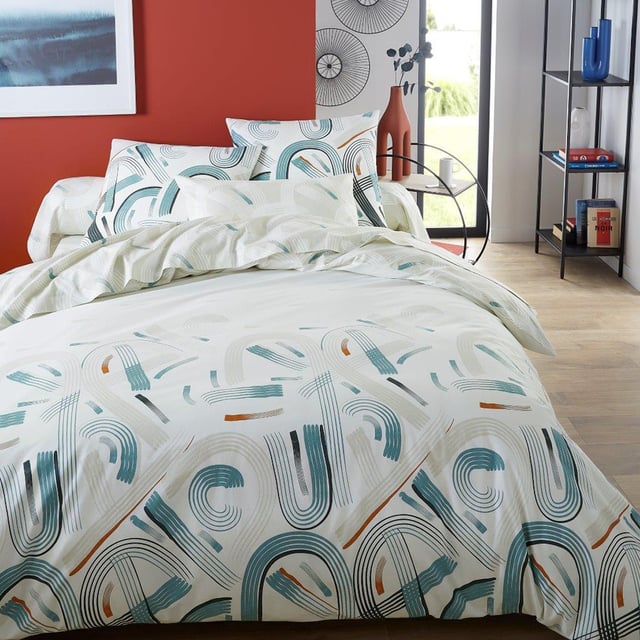 Housse de couette imprimée en coton, Made in France, GABIN