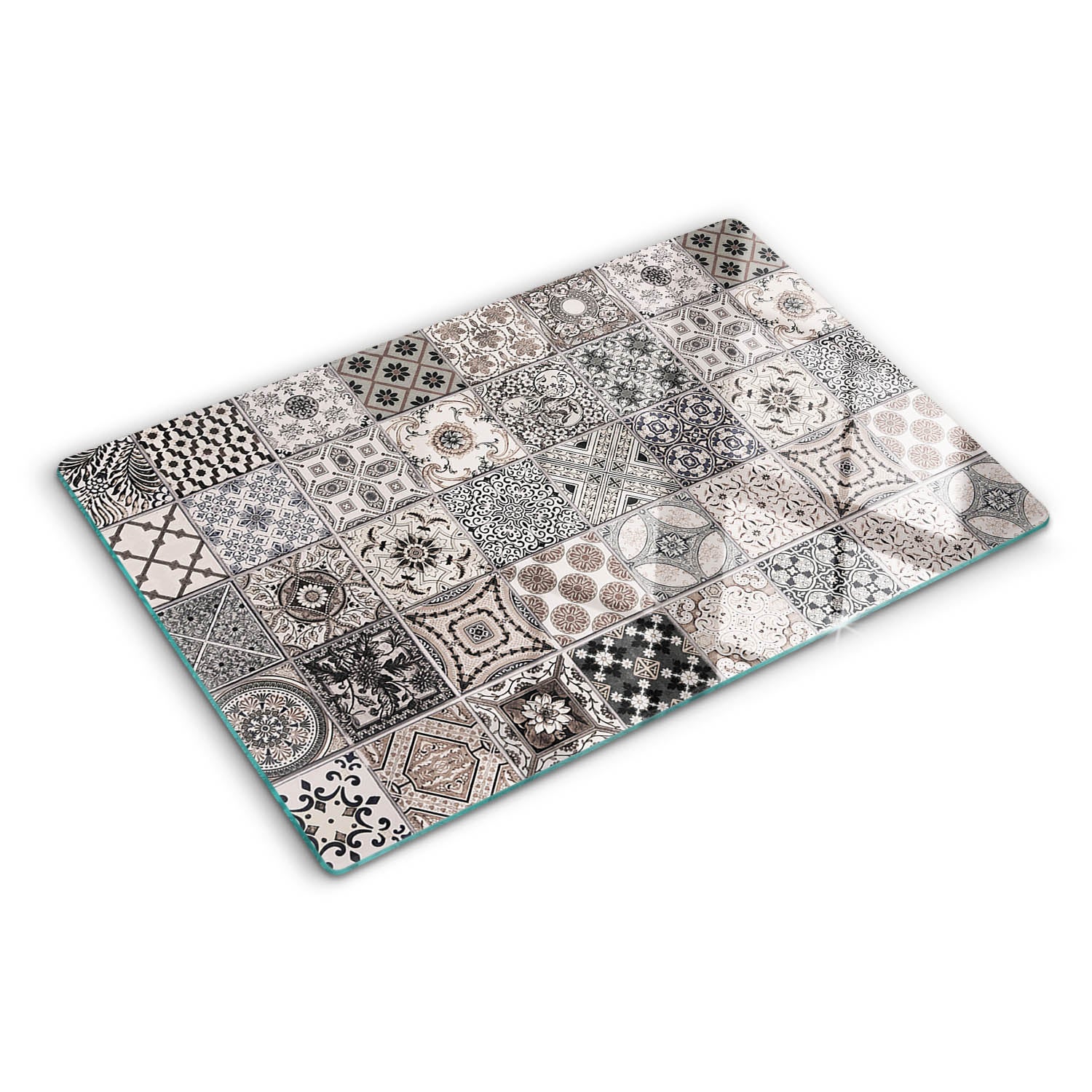 Planche De Cuisine En Verre Trempé Tulup, 80x52 Cm, Couleur Fumée Verte, Neuve