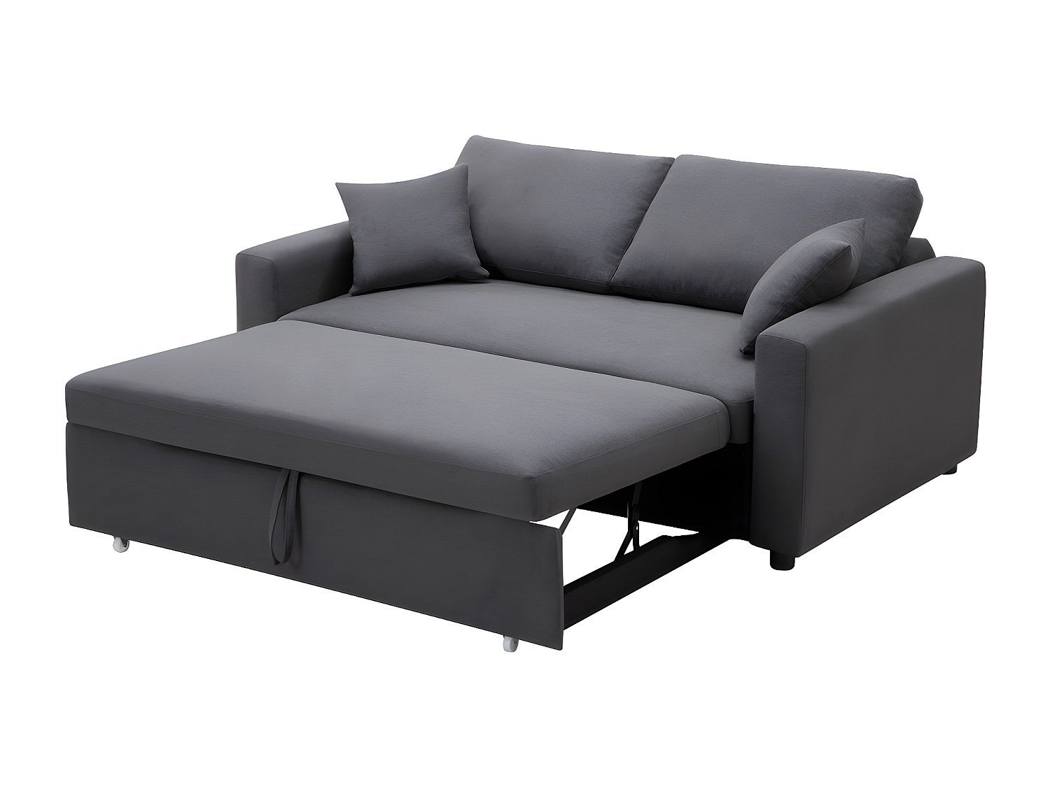 Canapé 3 places convertible en tissu INIZOR - Anthracite - 4