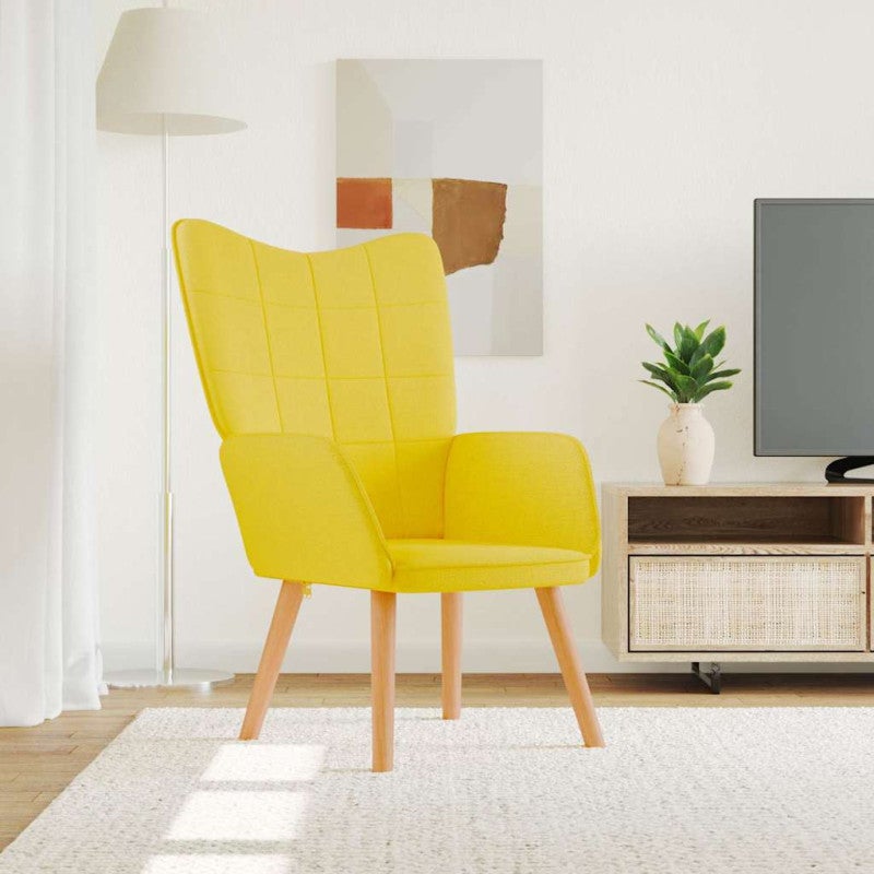 Fotel, musztardowy, obity tkaniną vidaXL