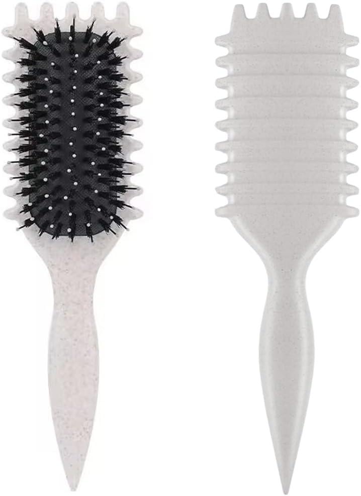 Szczotka do Definiowania Loki Brosse Cheveux Bouclés Bounce Curl Brush Do Rozczesywania Modelowania Definiowania Loków Dla Kobiet i Mężczyzn Beżowa