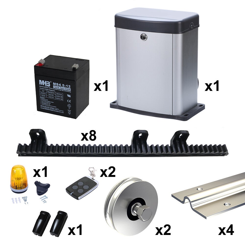 Kit de motorisation SLID'UP MC300 avec rails et galets pour portail coulissant 300 kg - 2