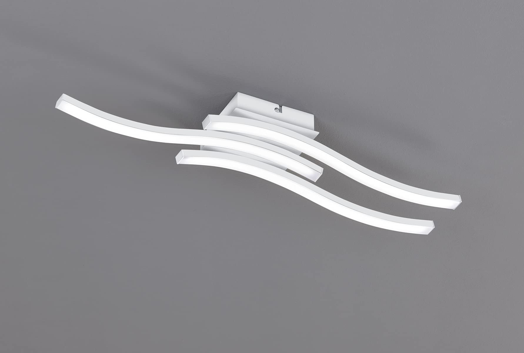 Ruote Plafoniera Moderna Led 3 bacchette Ondulate 4000k Bianca L.54cm - 4
