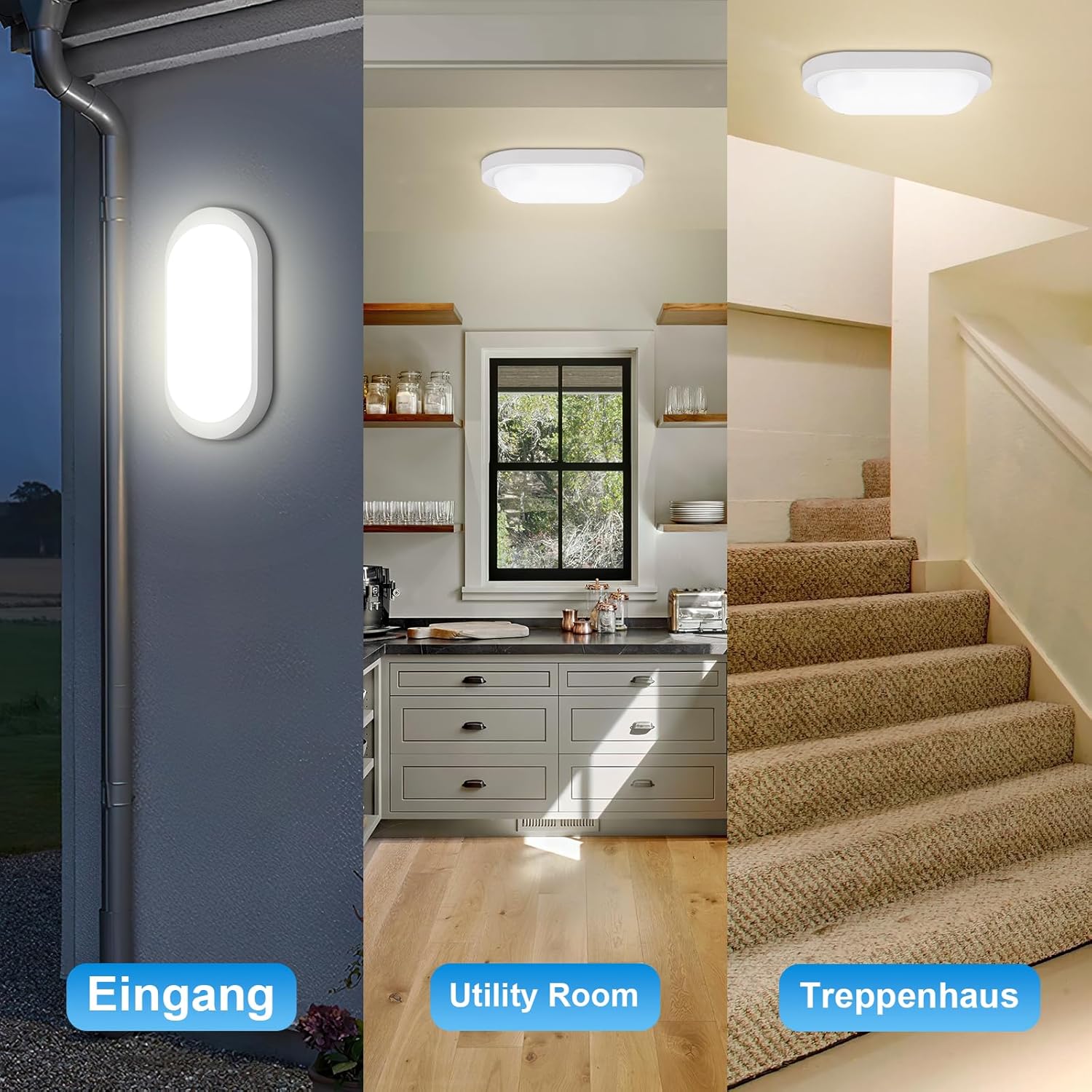LOVHAUS Lot de 2 Applique Murale LED Extérieure à Détection de Mouvement 12W,IP65 LED Projecteur Mural Extérieur 4000K pour Jardin,Garage,Parc - 6