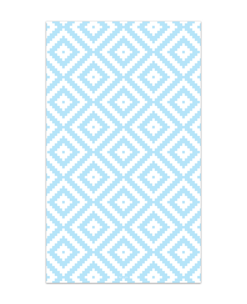 Alfombra de vinilo geométrica 08 azul 120x200 cm pvc cocina salón comedor