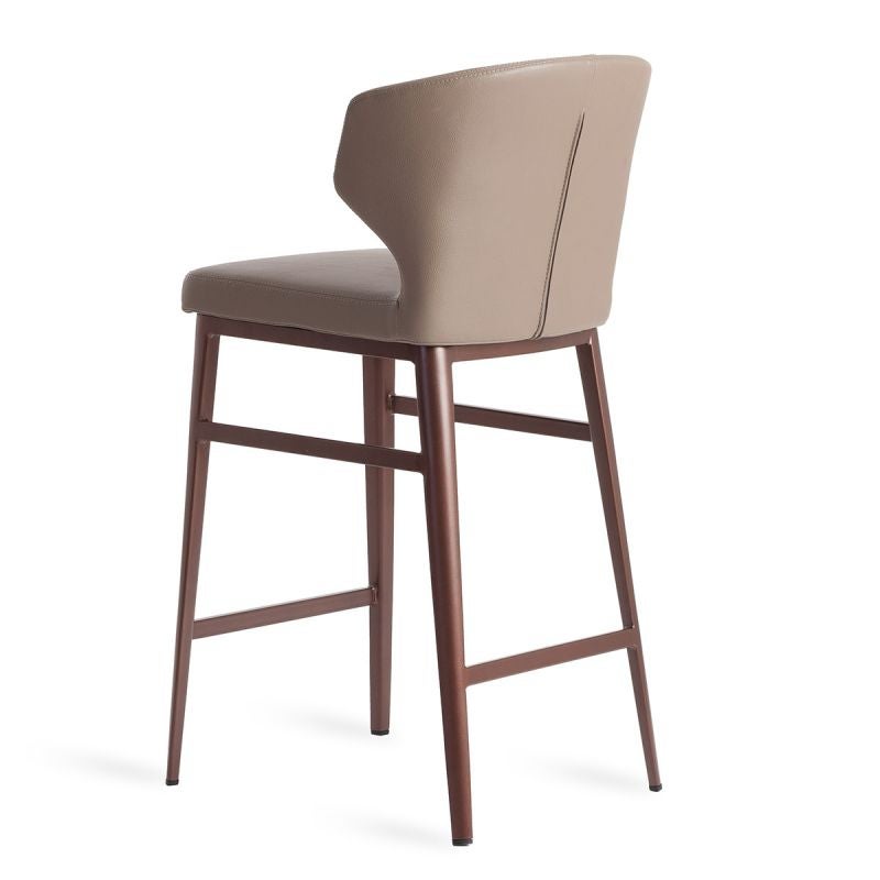 ANGEL CERDA Tabouret en similicuir vison foncé - 4