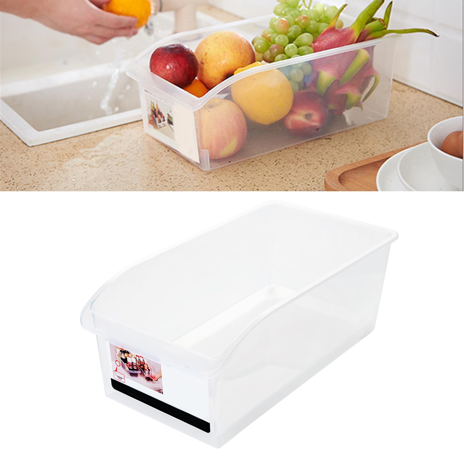 Bac de rangement en plastique transparent, tiroir de réfrigérateur ...