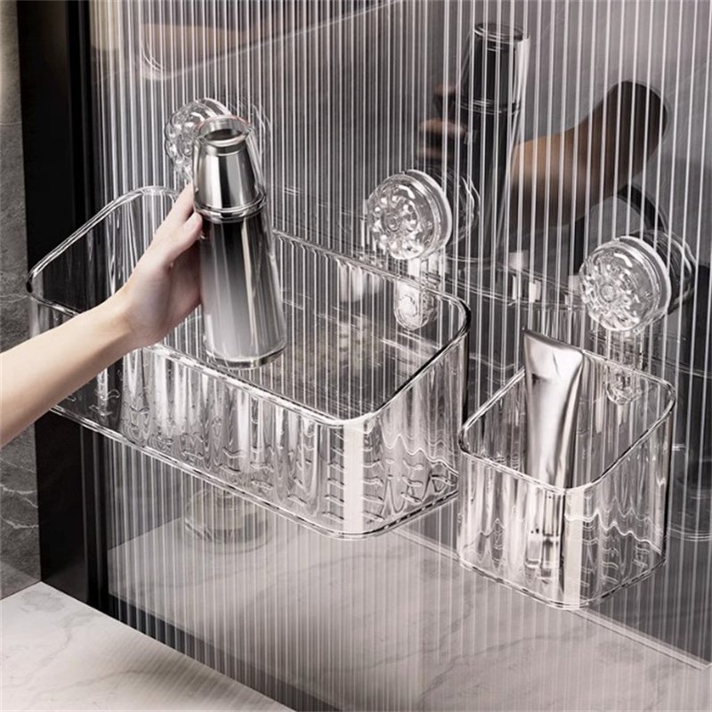Etagère Panier Rangement Mural Ventouse Boîte Savon Salle Bain Cuisine