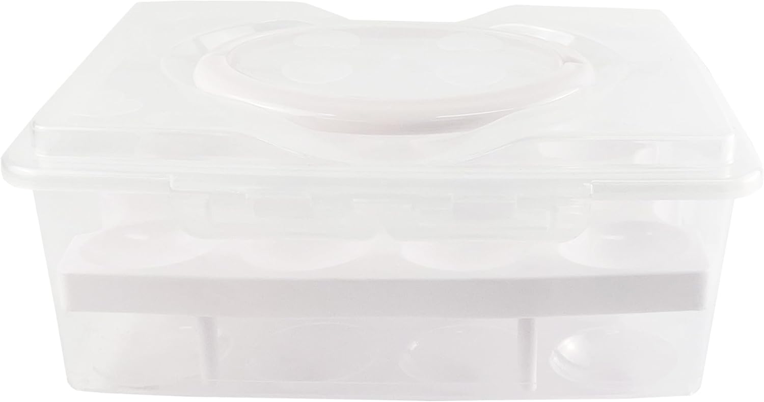 Boîte à Œufs Portable 18 Compartiments MKNZOME - Rangement Réfrigérateur Transparent Empilable