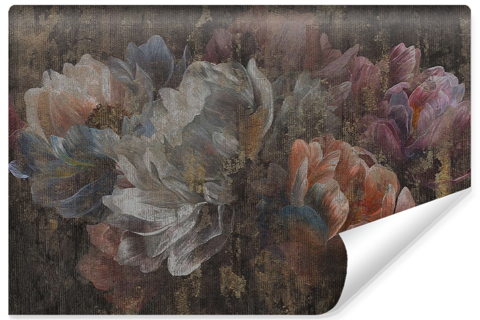 Vlieseline papel pintado foto para dormitorio abstracto peonias flores 368cm x 254cm
