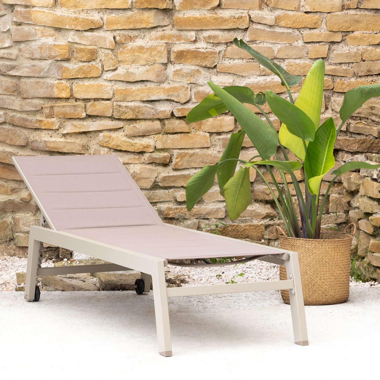 Transat taupe et taupe aluminium et textilène BARBADOS - 7
