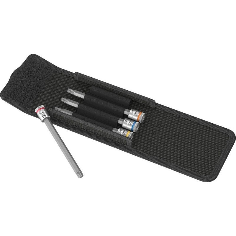 Wera 8767 TX Torx HF 1 Zestaw długich nasadek bitowych Zyklop 4-częściowy 1/4" z funkcją przytrzymywania - 003375