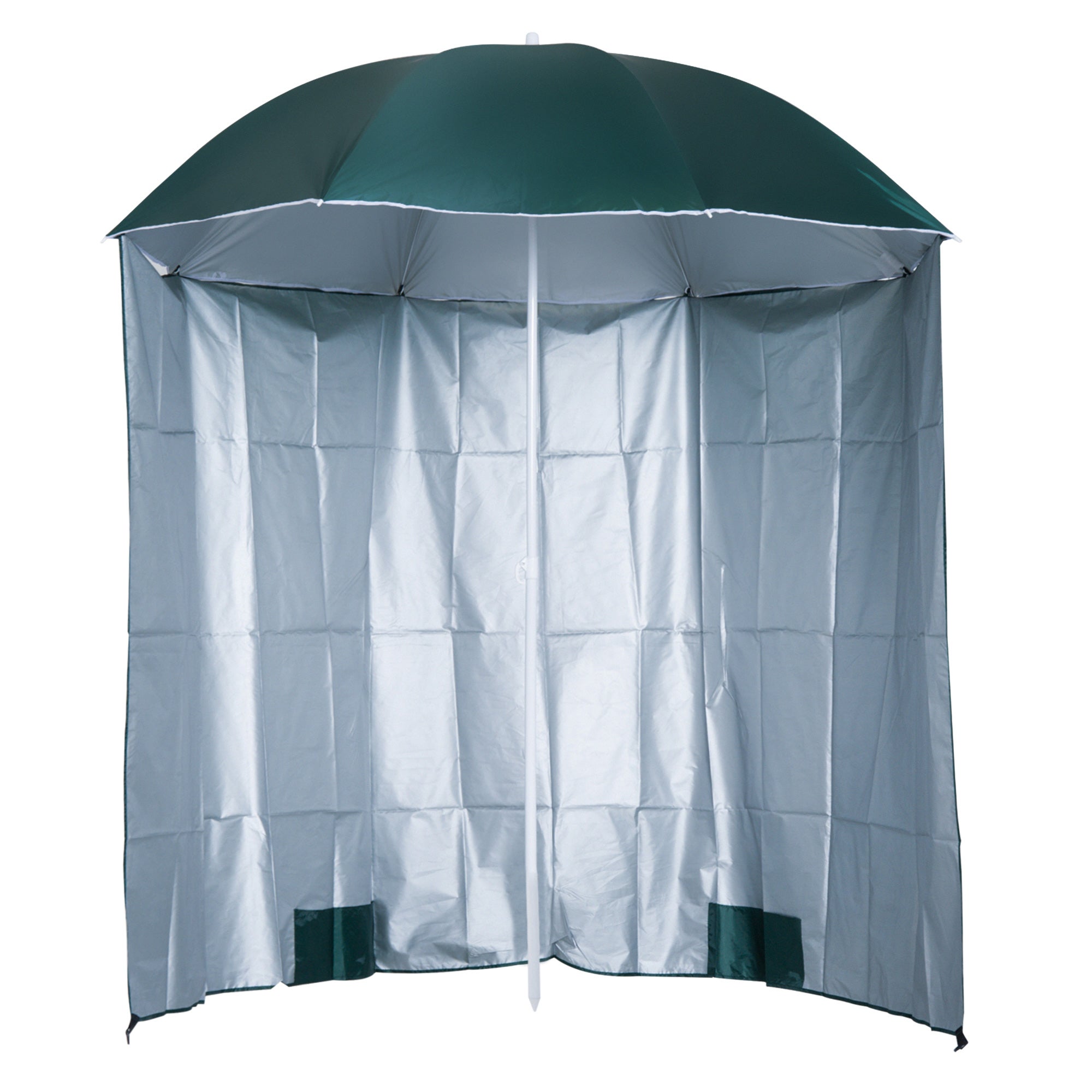 Outsunny Ombrellone Da Spiaggia 178x205 Cm – Parasole Reclinabile 45°, Altezza Regolabile, Anti-UV, Impermeabile, Con Borsa Da Trasporto