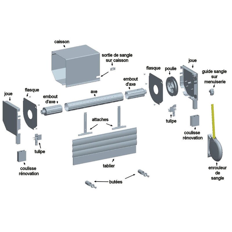 Sangle volet roulant 14 mm grise longueur 5,50 m - 2