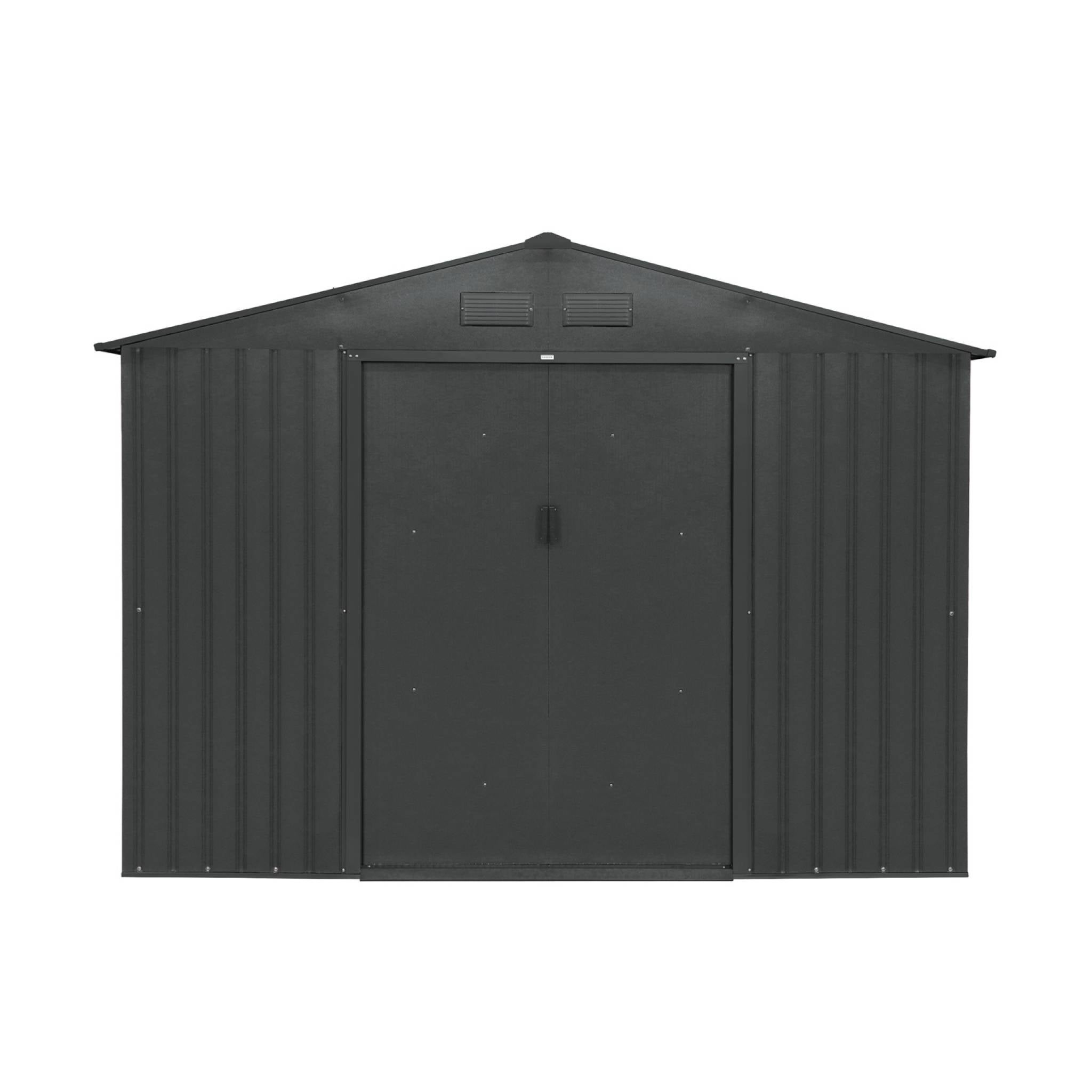 Abri de jardin en métal - FLANDRE 8.84m² gris anthracite - Cabane à outils avec deux grandes portes coulissantes. kit de - 4