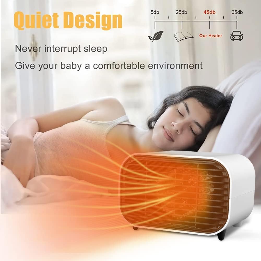 Radiateur soufflant blanc à faible consommation d'énergie, mini radiateurs électriques pour la maison, radiateur silencieux à faible consommation d'én - 5