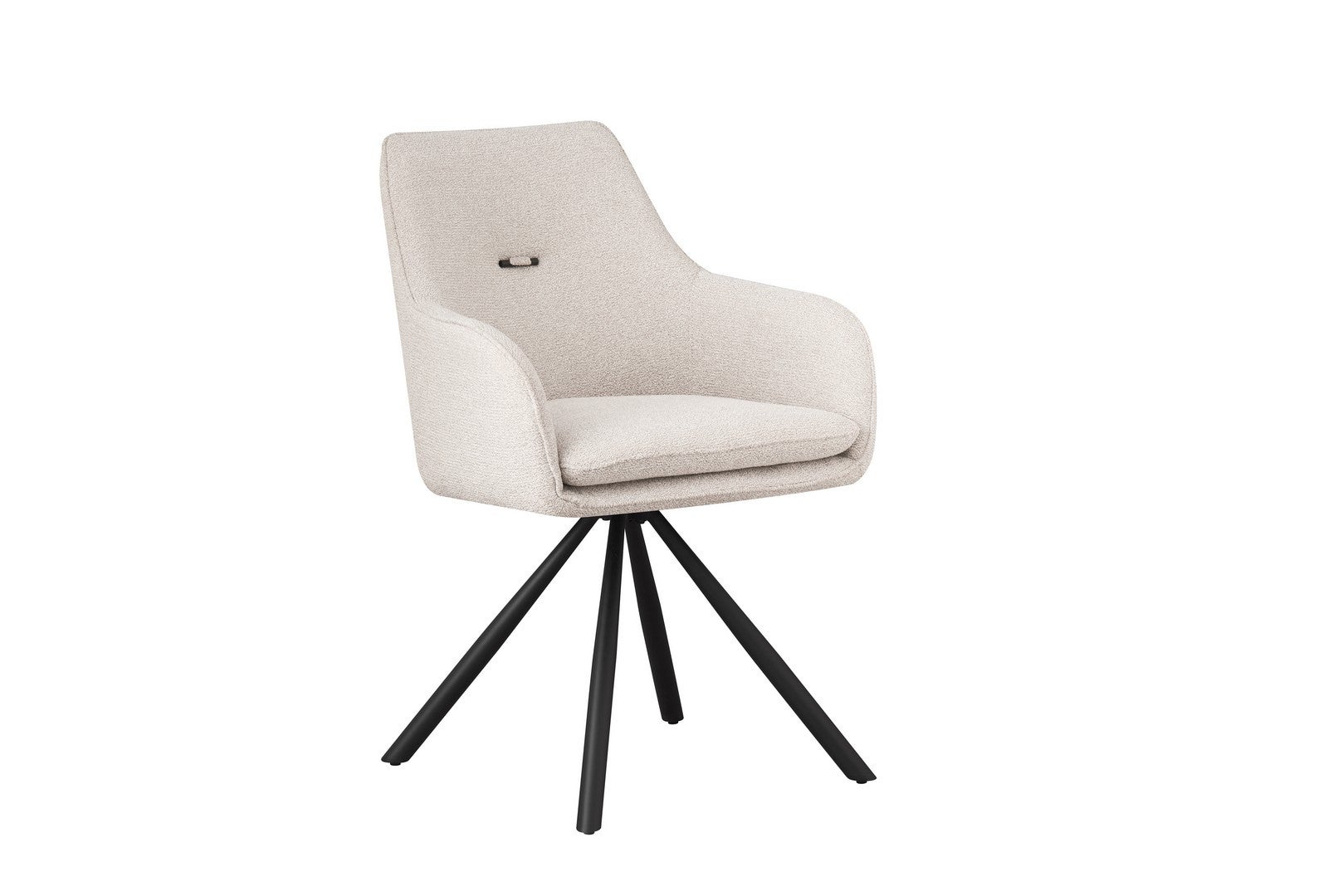 Zestaw 6 obrotowych krzeseł do jadalni z włókna syntetycznego, beżowych