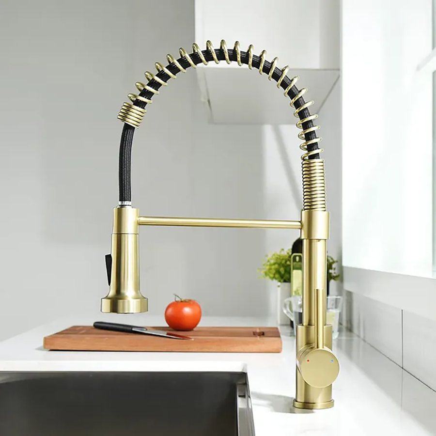 Artisse  Grifo De Cocina Monomando Led, Fondo Cepillado Oro , Leroy Merlin