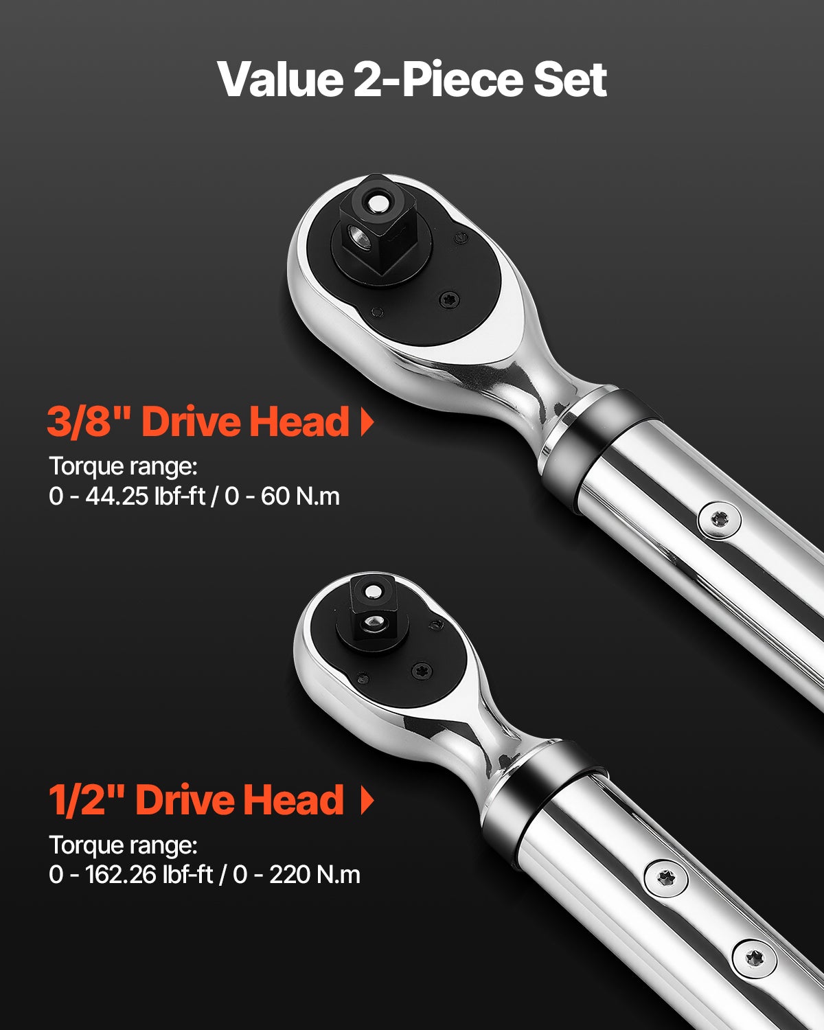 VEVOR 1/2" Llave Dinamométrica Mecánica Llave De Torsión 14-204 N.m