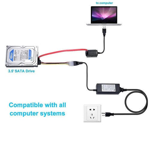 Cavo Adattatore USB 2.0 A SATA Per Collegare Hard Disk O SSD, Trasferimento Dati Veloce - 4