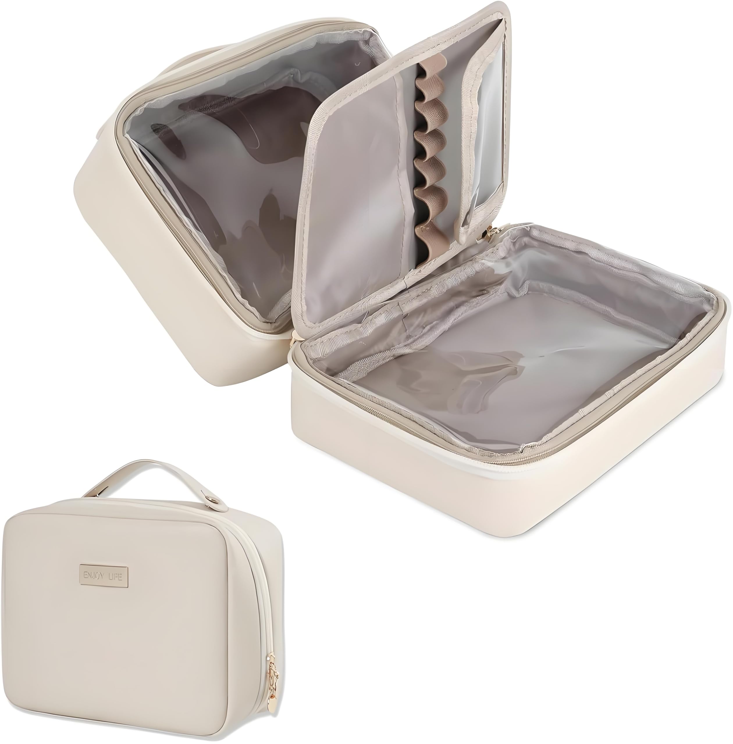 Accessoire Valise Rangement Produits Trousse Toilette Voyage Grande Capacité - Organisation Multiple - Gris-Bleu Échiquier Sac Toilette Organisation