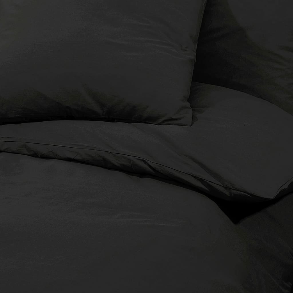Ensemble de housse de couette | Parures de lit Noir 240x220 cm Microfibre légère CFW33564 - 7