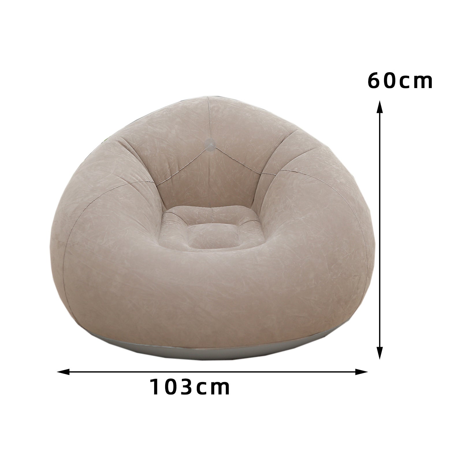 Fauteuil gonflable confortable, matériau plastique lavable à la main, utilisation polyvalente, design pliable portable, 105 x 105 x 60 cm - 2