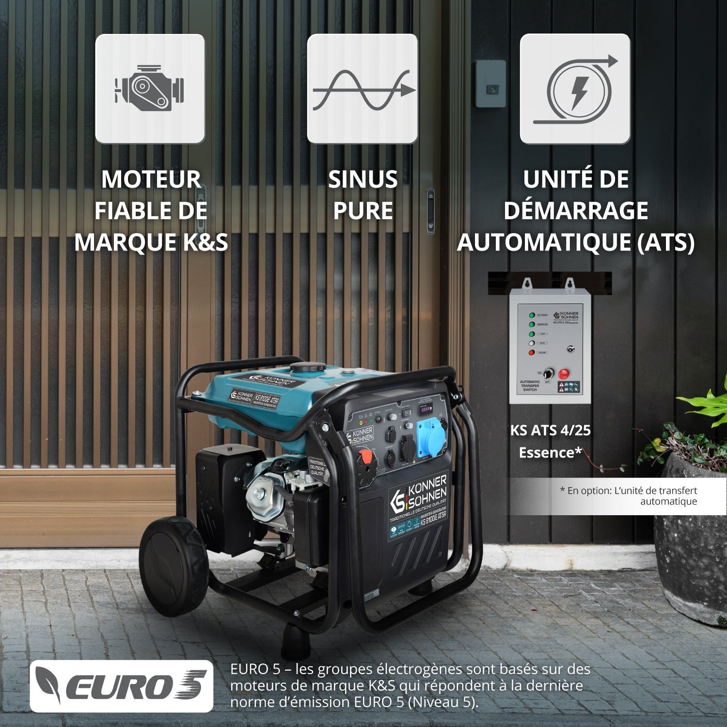 Groupe électrogène-onduleur KS 8100iE ATSR Puissance maximale 8.5 kW - 4