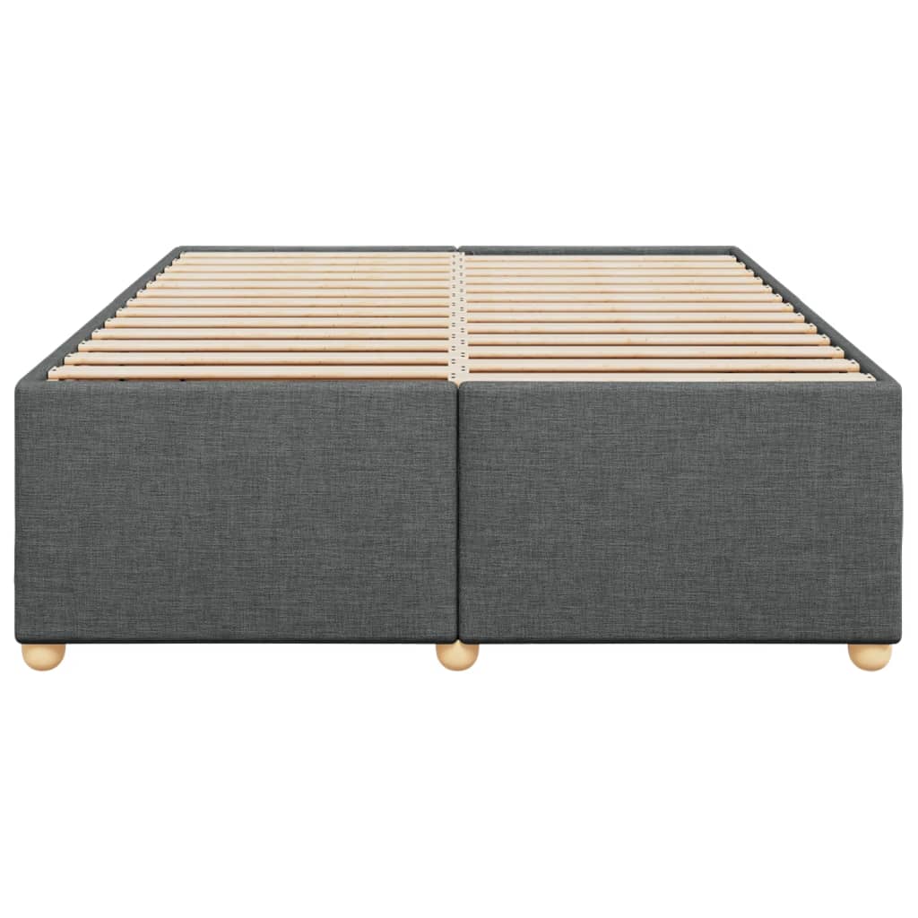 Cadre de lit sans matelas, tissu, gris foncé, pour la chambre, 160 × 200 cm - 4