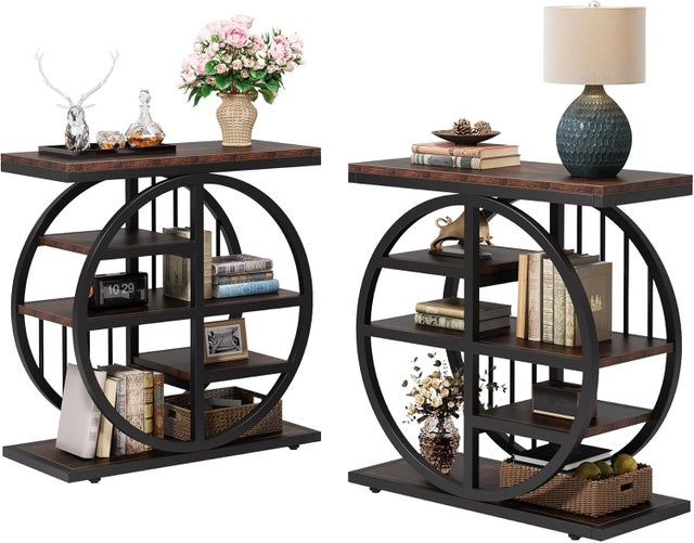 Tavolino stretto a 3 ripiani per piccoli spazi nero Ben | Maisons du Monde