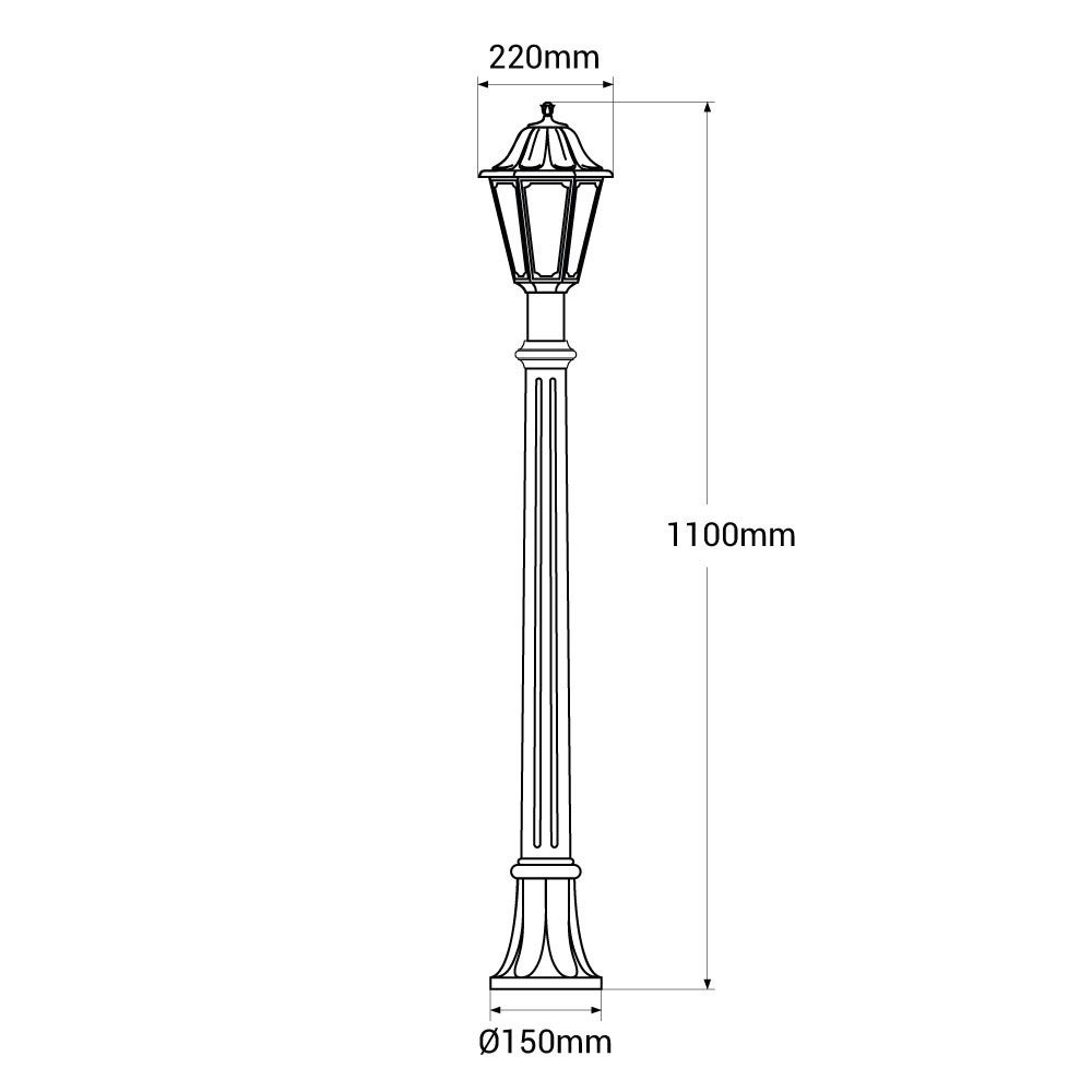 Lampioncino LED da esterni FUMAGALLI MIZAR/ANNA - 110 cm - 8,5W - E27 - IP55 - 7