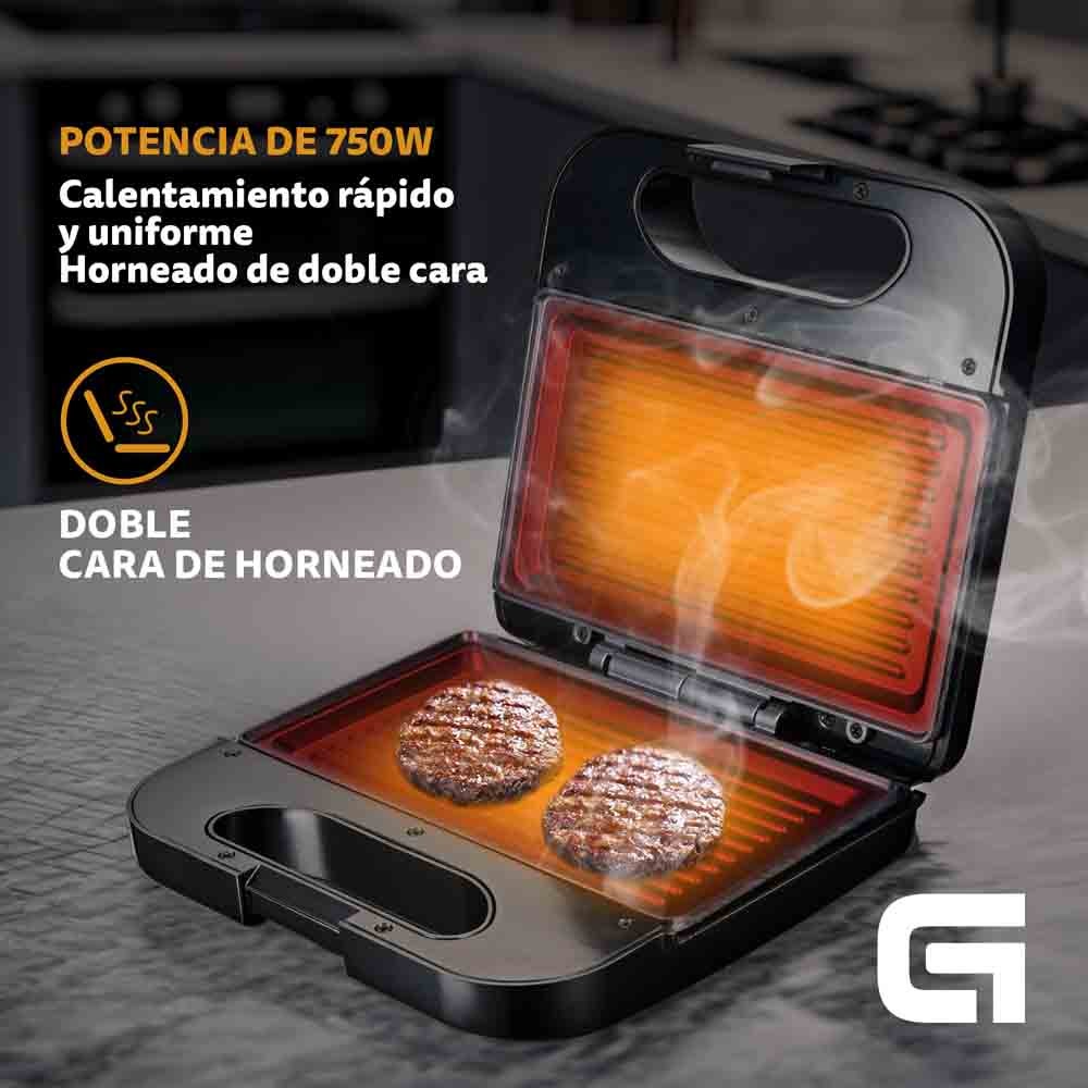 Sandwichera Grill SAN-GRILLNG 750W Acero Inox Leroy Merlin