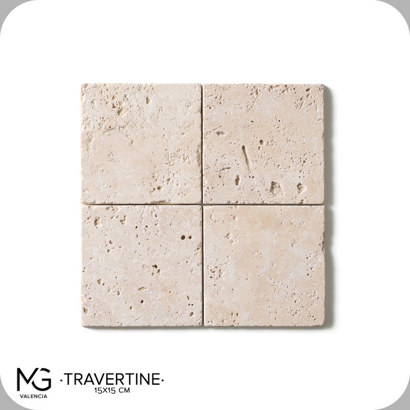 Mozaika z naturalnego trawertynu 30 x 30 cm | TRAVERTINE 15x15 | (Opakowanie 11 siatek = 1 m²)